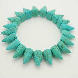 Turquoise Blue Dyed Howlite Punk Bracelet